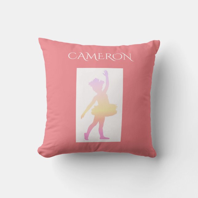 Ballerina throw pillow. Personalized name. Pillow (Front)