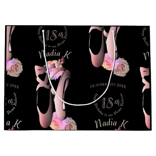 Ballerina Toe Shoes Custom Event  Large Gift Bag