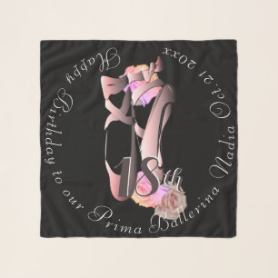 Ballerina Toe Shoes Medallion Custom Event Scarf