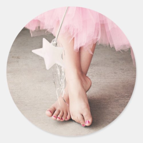 Ballerina Toes Classic Round Sticker