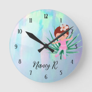 Ballerina Tropical 0pal Round Clock