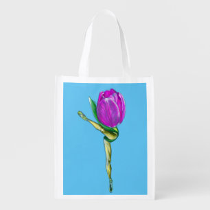 Ballerina Tulip Ballet Dancer Grocery Bag