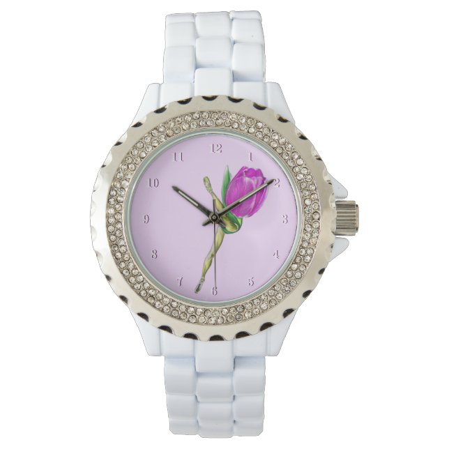 Ballerina Tulip Ballet Dancer Watch Gift (Front)