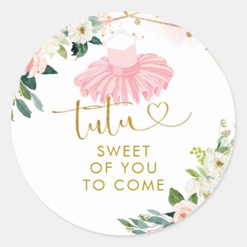 Ballerina Tutu Baby Shower Thank You Sticker