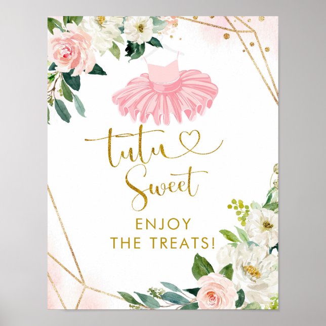 Ballerina Tutu Baby Shower Tutu Sweet Sign (Front)