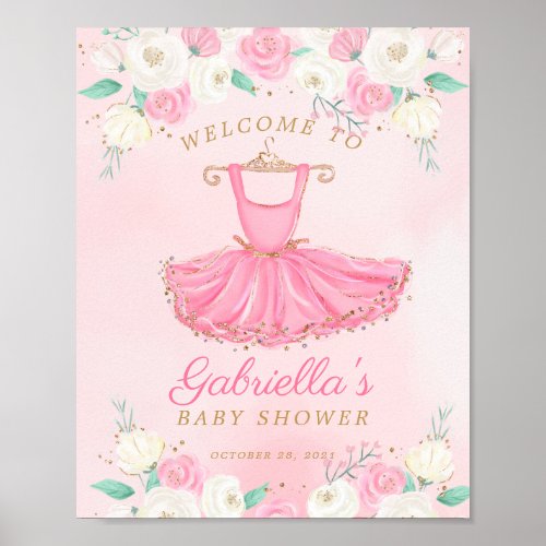 Ballerina Tutu Baby Shower Welcome Sign