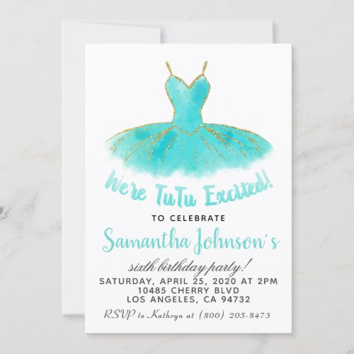 Ballerina TuTu Birthday Invitation