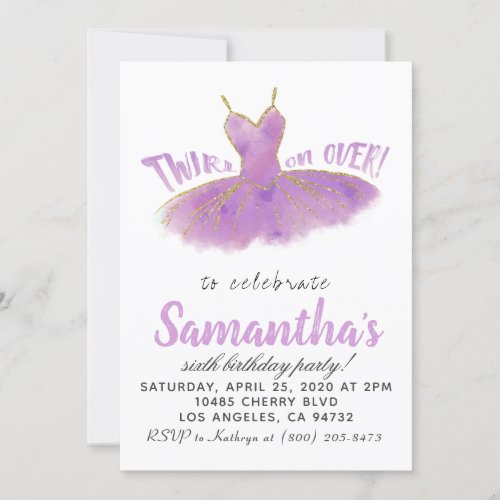 Ballerina TuTu Birthday Invitation