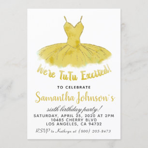 Ballerina TuTu Birthday Invitation