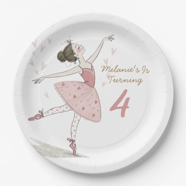 ballerina tutu Birthday Party  Paper Plates (Front)