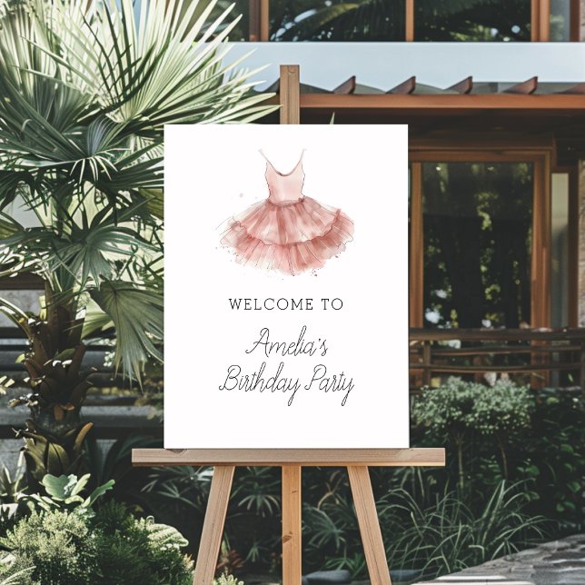 Ballerina Tutu Cute Ballet Pink Birthday Welcome Foam Board (Creator Uploaded)