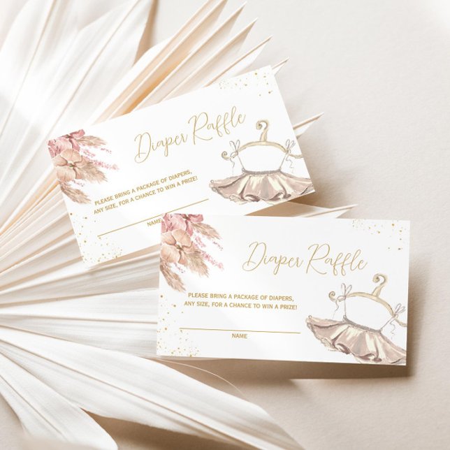 Ballerina Tutu Diaper Raffle Invitation Enclosure (Creator Uploaded)