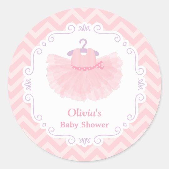 Ballerina Tutu Girl Baby Shower Decor Stickers | Zazzle.com