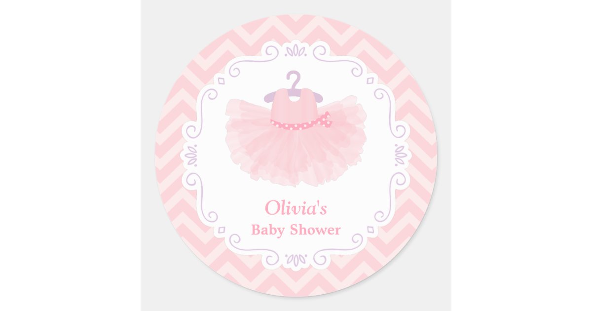 Ballerina Tutu Girl Baby Shower Decor Stickers Zazzle Com