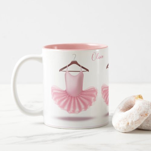 Ballerina Tutu Pink Girly Pretty Ballet Name Two_Tone Coffee Mug