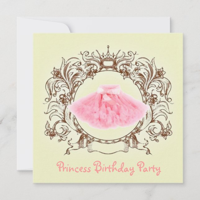 ballerina Tutu Princess Birthday Party invitation (Front)