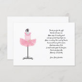 Ballerina Tutu thank you note with poem Invitation (Front/Back)