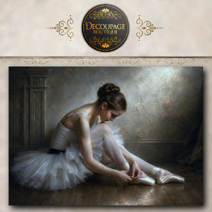 Ballerina Tying Pointe Shoes Tissue Paper