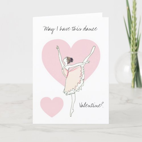 Ballerina Valentine May I Have This Dance Heart  Holiday Card