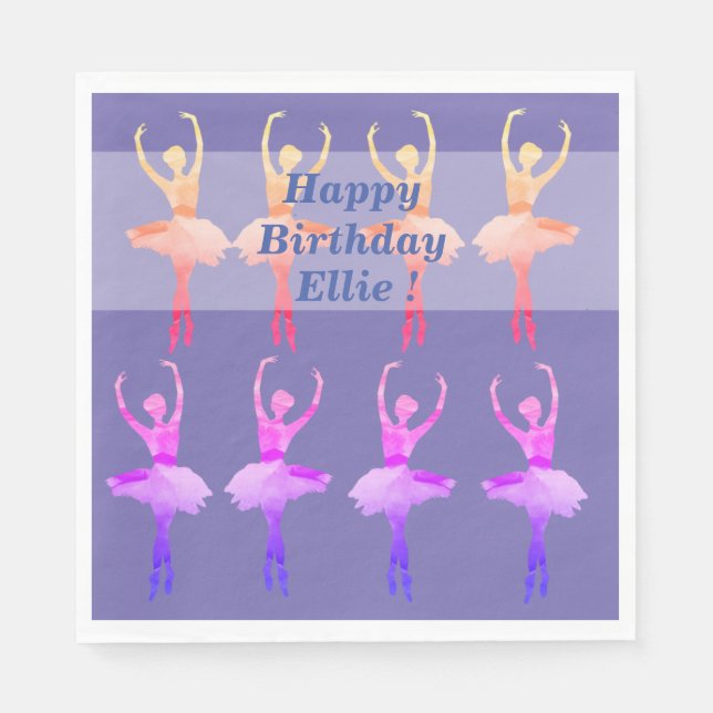 Ballerina Watercolor Art  Napkins (Front)