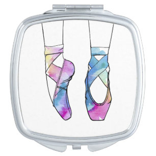 Ballerina Watercolor Ballet  Mirror For Makeup