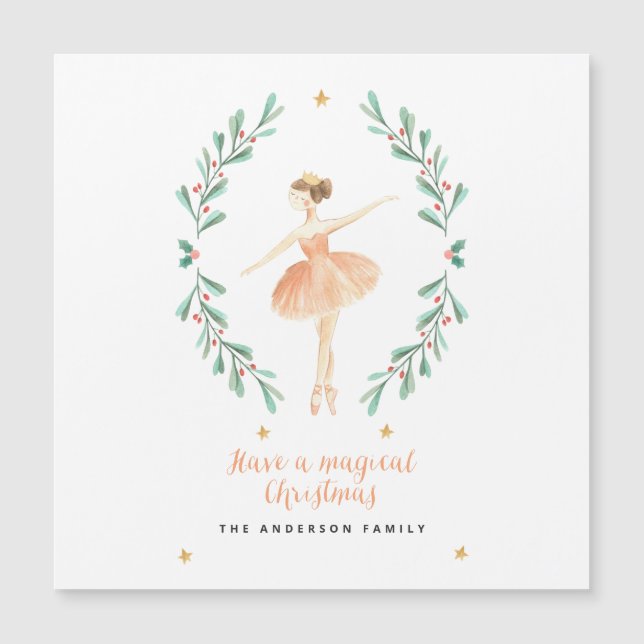 ballerina watercolor botanical cute Christmas (Front)
