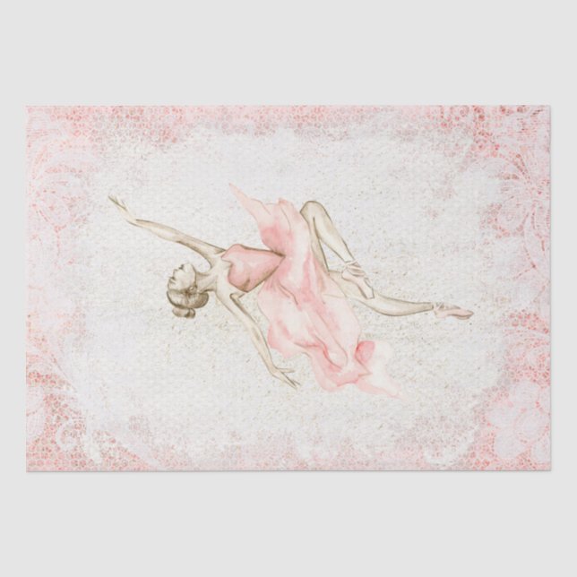 Ballerina Watercolor Decoupage Tissue Paper (Front)