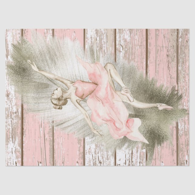 Ballerina Watercolor Decoupage Tissue Paper (Front)