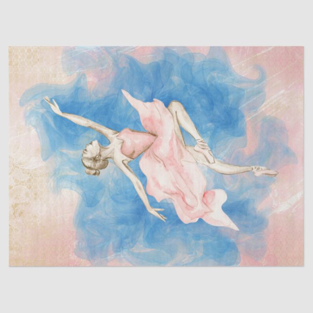 Ballerina Watercolor Decoupage Tissue Paper (Front)