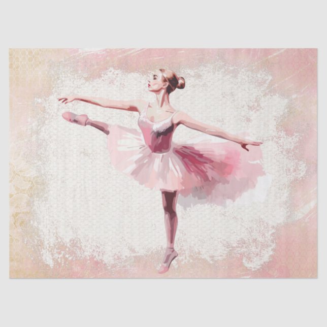 Ballerina Watercolor Decoupage Tissue Paper (Front)