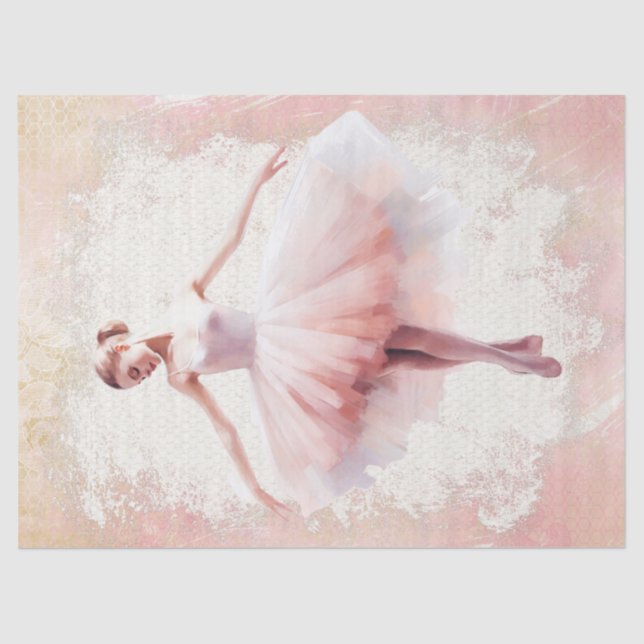 Ballerina Watercolor Decoupage Tissue Paper (Front)