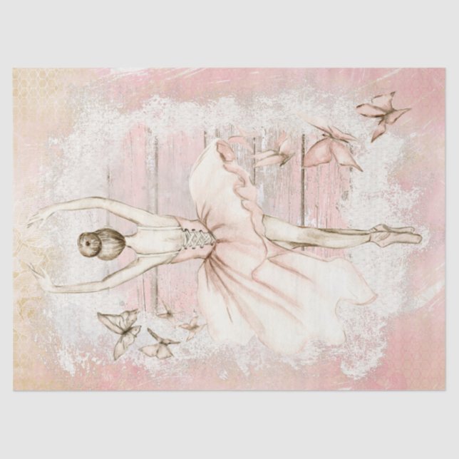 Ballerina Watercolor Decoupage Tissue Paper (Front)