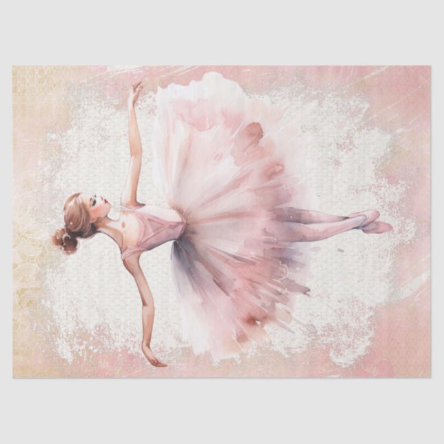 Ballerina Watercolor Decoupage Tissue Paper (Front)
