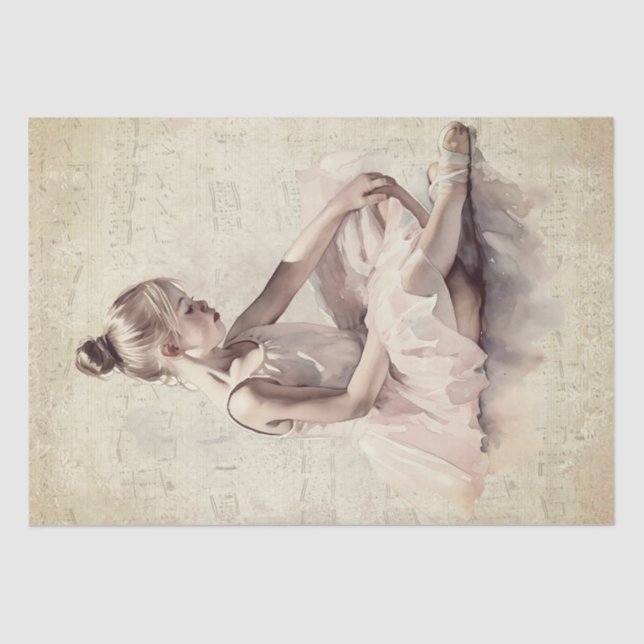 Ballerina Watercolor Tissue Paper (Front)