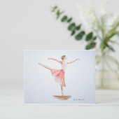 Ballerina watercolour dancer watercolor girly postcard (Standing Front)