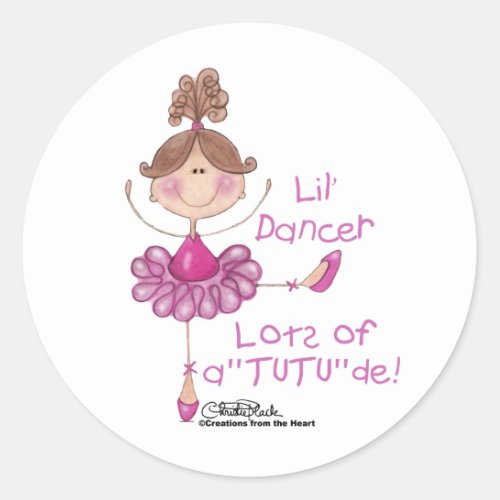 Ballerina with ATUTUde Classic Round Sticker