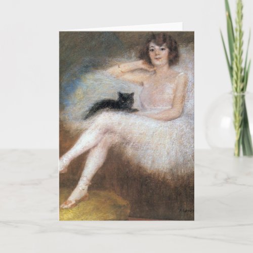 Ballerina with Black Cat Pierre Carrier_Belleuse Card