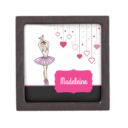 Ballerina with Pink Dress and Pointe Toe Shoes Gift Box