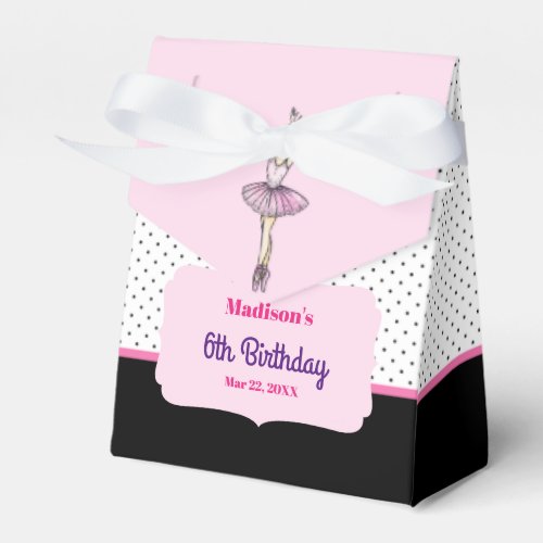 Ballerina with Pink Dress Birthday Party Favor Boxes