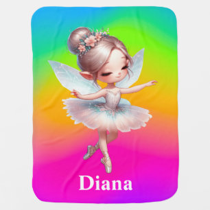 Ballerina with wings baby blanket