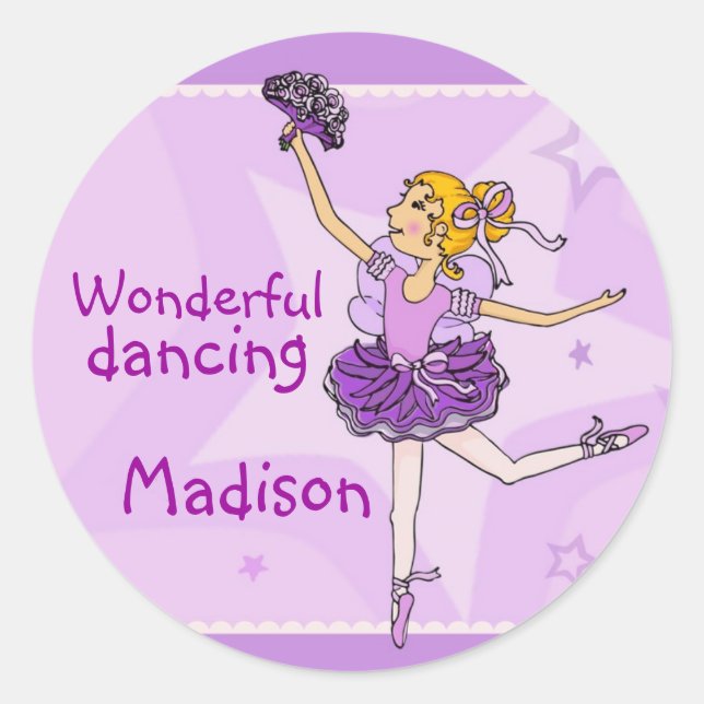 Ballerina Wonderful dancing sticker blond/purple (Front)