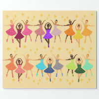 Personalized Ballerina Ballet Name Pretty Wrapping Paper Sheets, Zazzle
