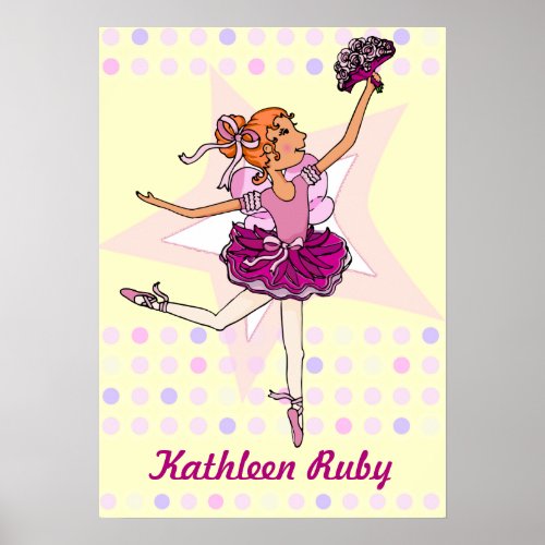 Ballerina yellow _ red_hair girl your nameposter poster