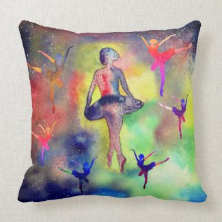 Ballerinas  among Stars Throw Pillow