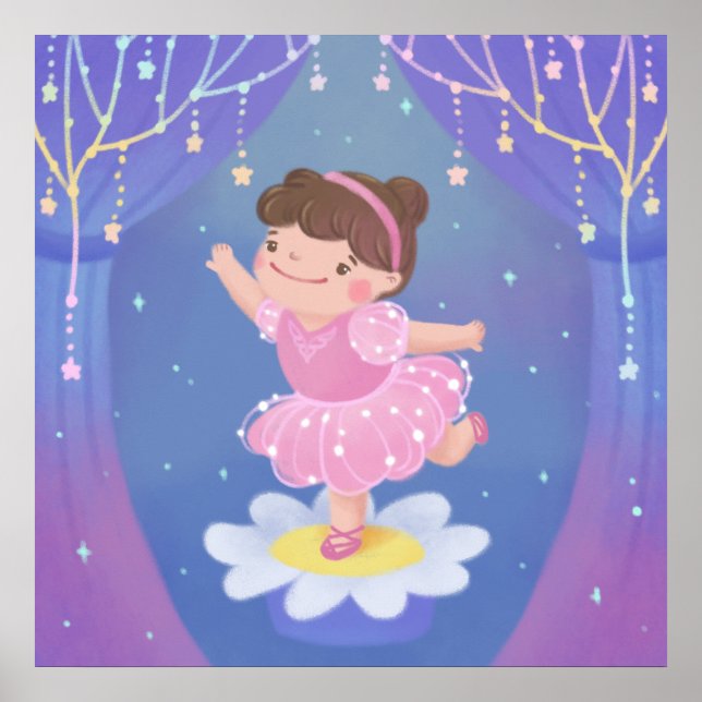 Ballerina's Dream Fantasy Illustration Poster (Front)