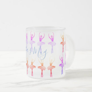 Ballerinas  frosted glass coffee mug