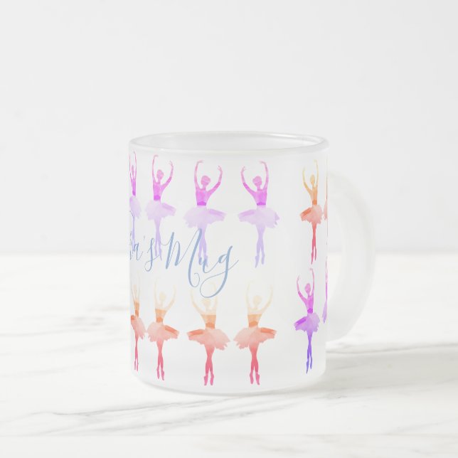 Ballerinas  frosted glass coffee mug (Front Right)
