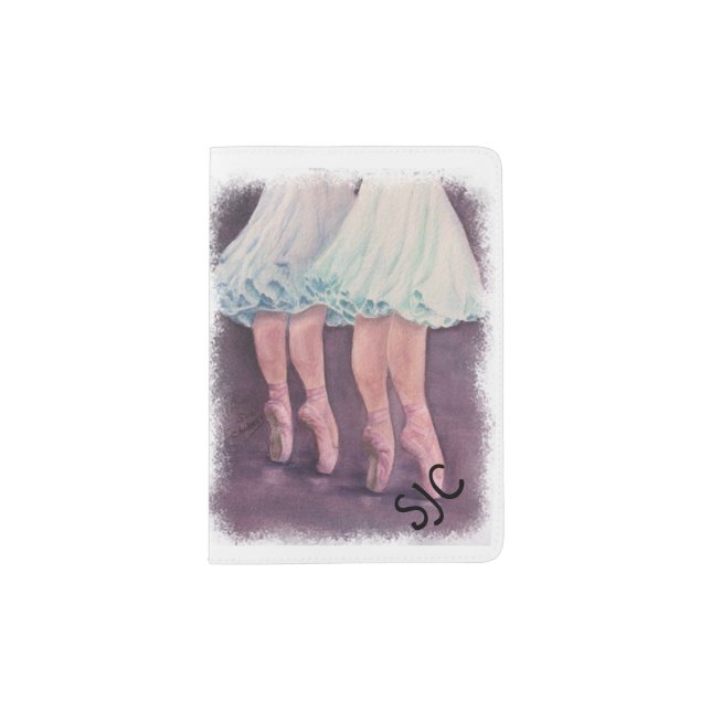 BALLERINAS IN BLUE PASSPORT HOLDER (Front)