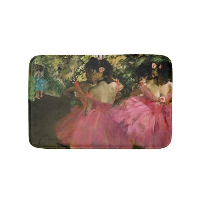 Ballerinas in Pink by Edgar Degas Bathroom Mat (Front)