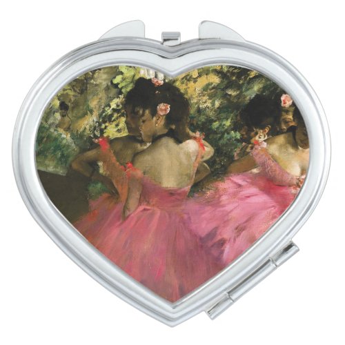 Ballerinas in Pink by Edgar Degas Compact Mirror